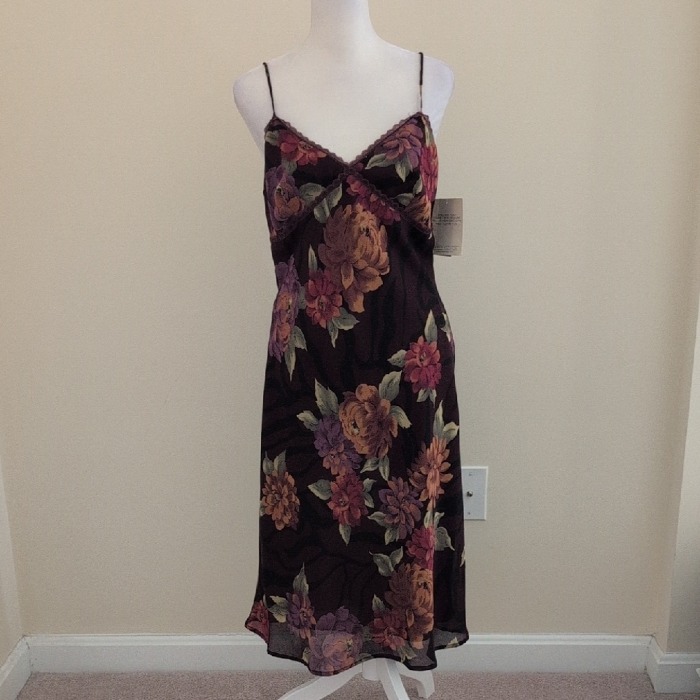 CDC Black and Purple Chemise with Adjustable Straps